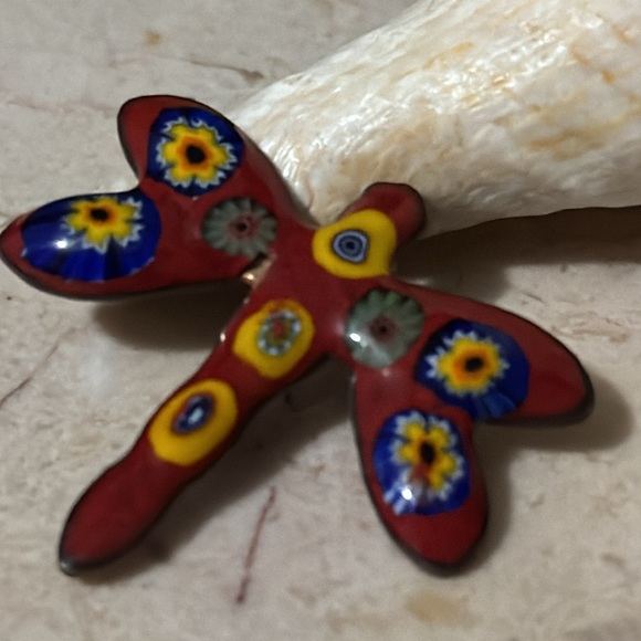 Dragonfly Enamel Pin-EUC-Reds/Yellow - Picture 2 of 6